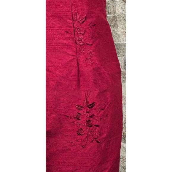 Vtg Nicole Miller Womens Silk Pencil Dress 90s Strapless Empire Red NWT Size 2 - Picture 10 of 16